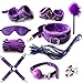 ZeeKoug Moda 10 Pezzi in Pelle Yoga Polso E Anca Set (Viola), Tension Band Sport di Allenamento Fibbia Incrociata Accessorio, Coppia Abbigliamento Divertente Regalo immagine