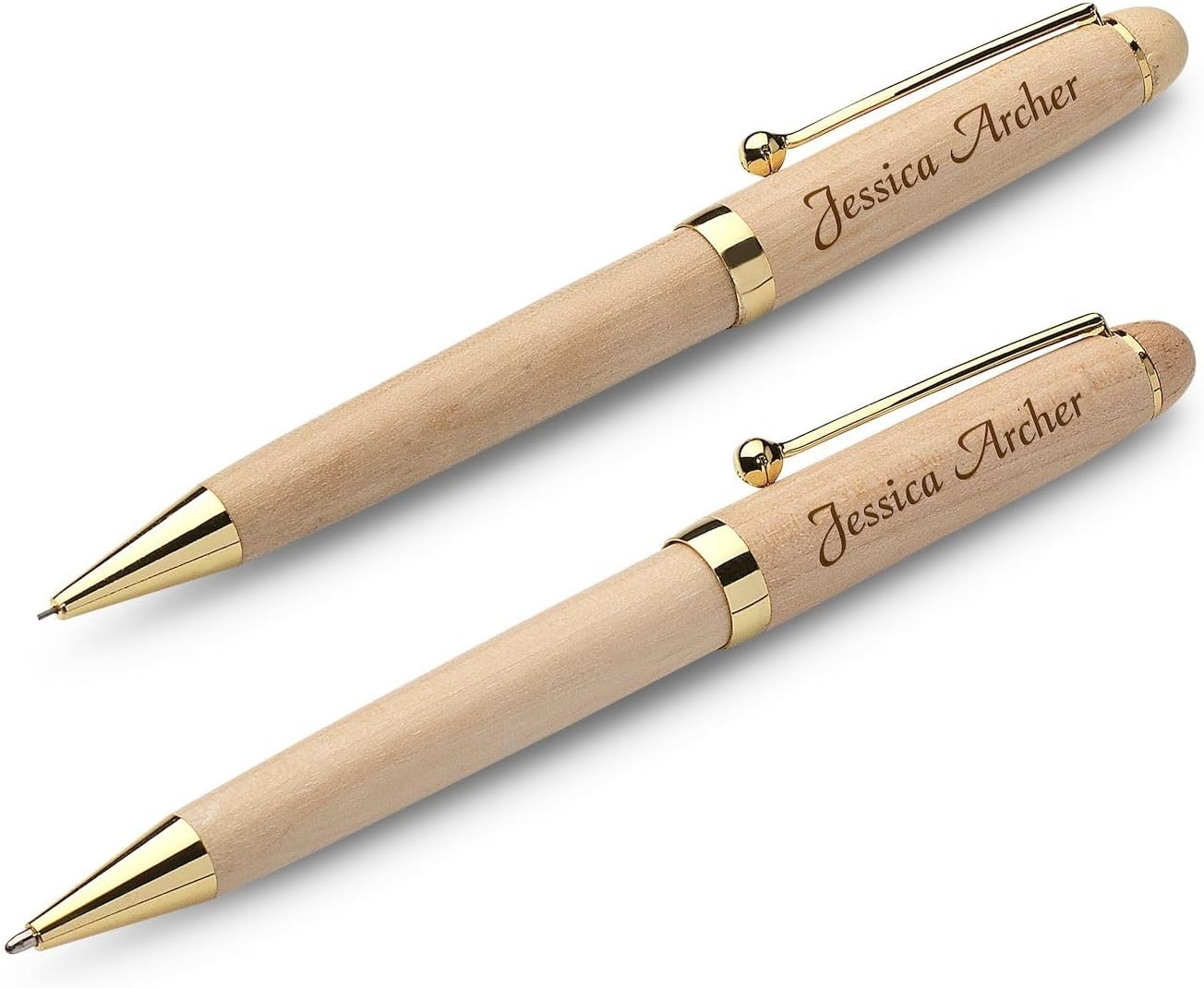Executive Gift Shoppe | Personalized Ballpoint Pen and Mechanical Pencil Set in Maple Wood with Custom Engraving