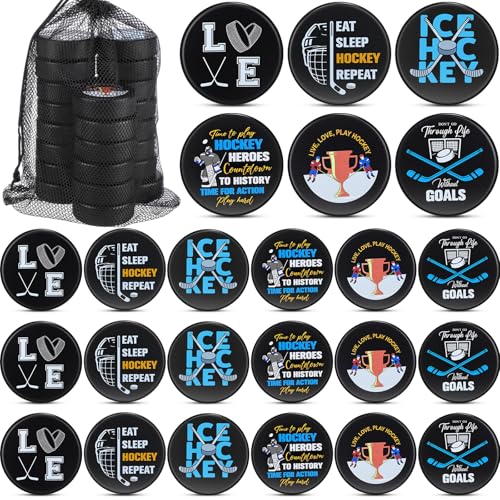 Wettarn 24 Pcs Foam Ice Hockey Pucks 3