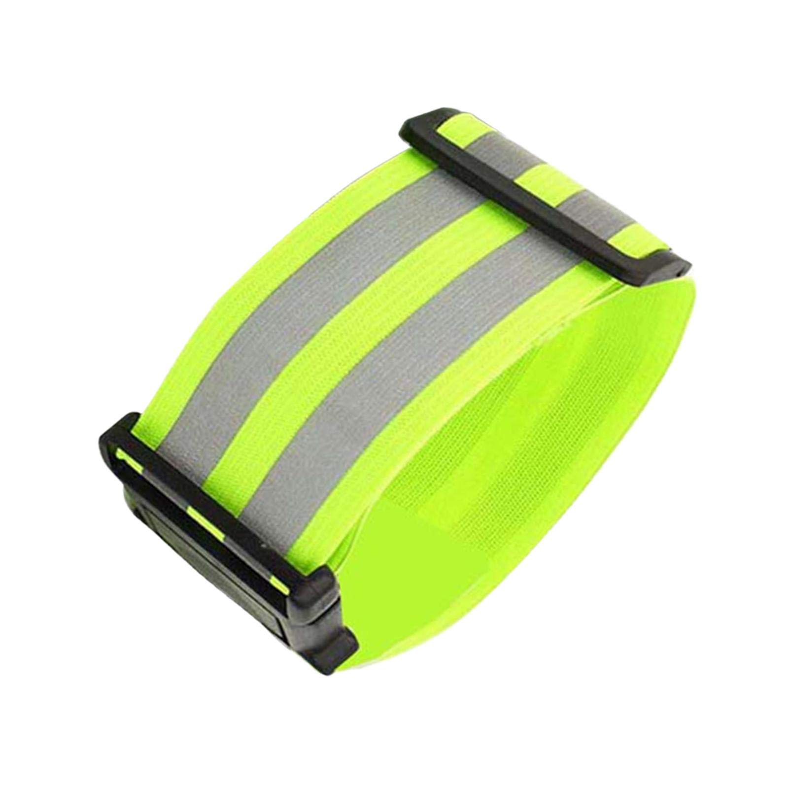 Eastuy Fluorescent Green Reflective Bracelet - High Visibility Reflective Arm Bands For Runners - Adjustable Outdoor Safety Reflector Straps Arm Belt Wrist Gear For Ankle Leg Night Walking Cycling Running Jogging