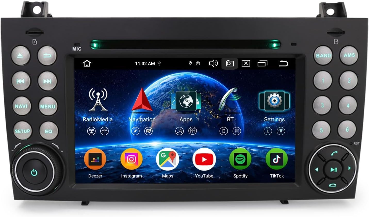 Erisin 8GB+128GB Android 16 Autoradio DVD per Mercedes Classe SLK R171 W171