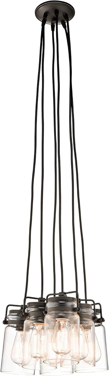 Kichler Brinley 7.75" 6 Light Pendant with Clear Glass Olde Bronze®