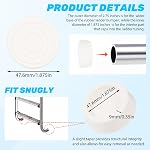 2 Pack Outside Pool Ladder Bumpers & Rubber End Caps Steps End Plugs Fit 1.9" Standard Inground Swimming Pool Ladder Tubing, Protective Non Slip White Rubber Caps for Liner & Concrete Pools Walls