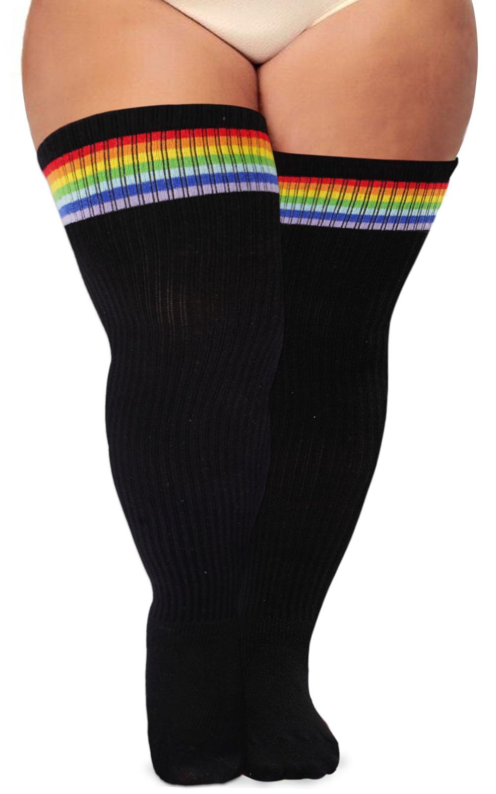 Plus Size Thigh High Socks for Women Thick Thighs Cotton Knit Extra Long Over the Knee Leg Warmer