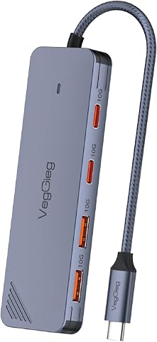 VegGieg 4 Portlu 10Gbps Type-C to 2*USB-A 2*Type-C USB 3.2 Gen2 USB Çoklayıcı Dönüştürücü Hub