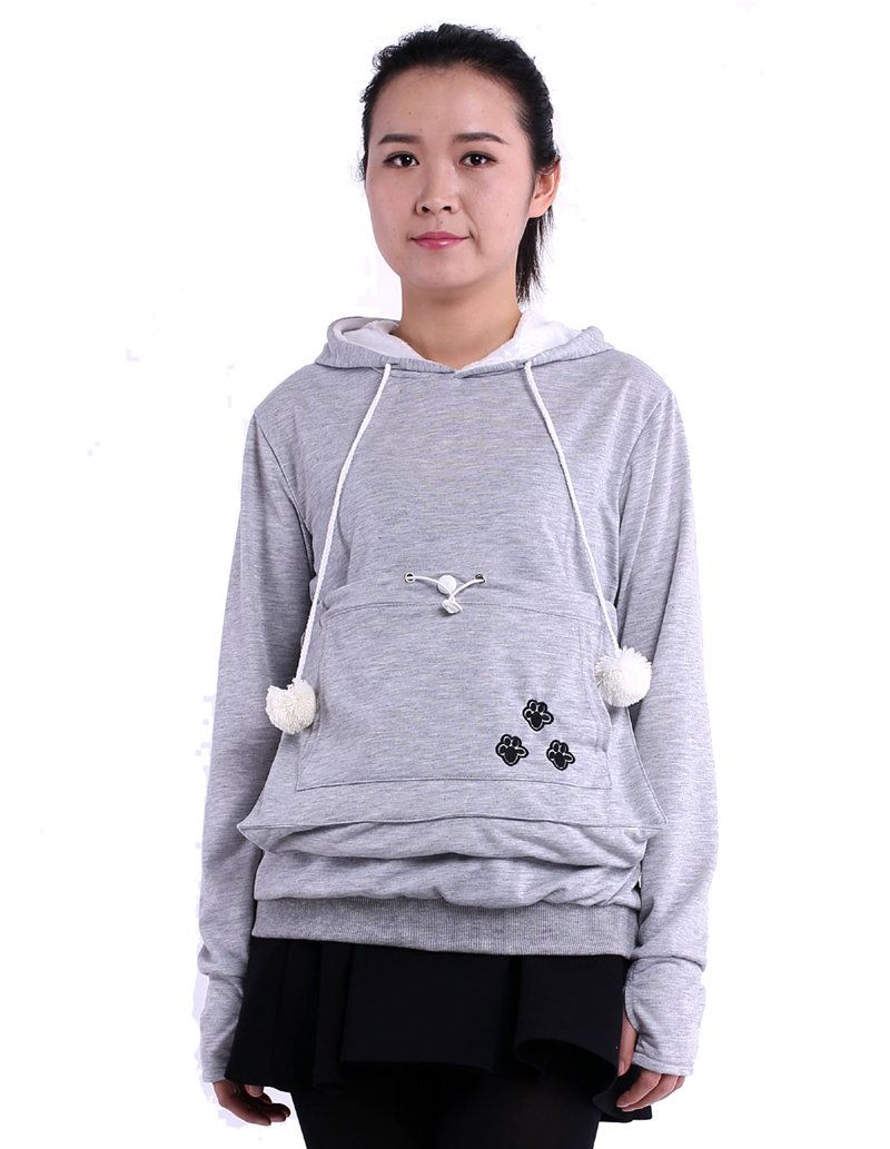 Mewgaroo Pet Cat Dog Holder Hoodie Cat Eared kangaroo Pouch Coat Women Men Hoody