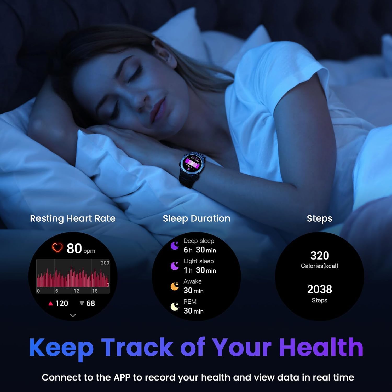 Smartwatch Uomo Donna con Effettua o Risposta Chiamate, 1.39" Orologio Smartwatch Contapassi/Cardiofrequenzimetro/Sonno, IP68 Sportivo Fitness Tracker, 110+ Modalità Smart Watch per Android iOS, Nero