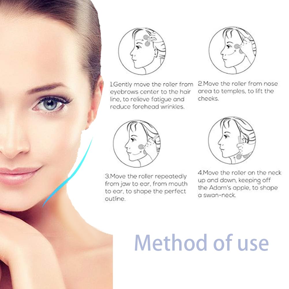 3D Masajeador Facial, Masajeador de Arrugas, Face Lifting Massager, Rodillo de Masaje, Moldeador Facial Manual, Masajeador Giratorio de 360°, Moldeador, Tonificador, Relajación Muscular