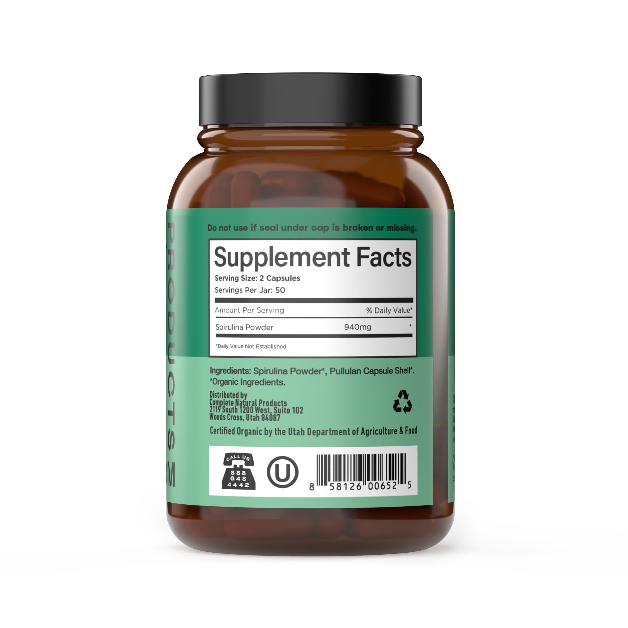 Pure Hawaiian Blue Green Spirulina Powder Capsules - 470mg Capsules 100 Pills, Non GMO, Natural — Amazon image 3