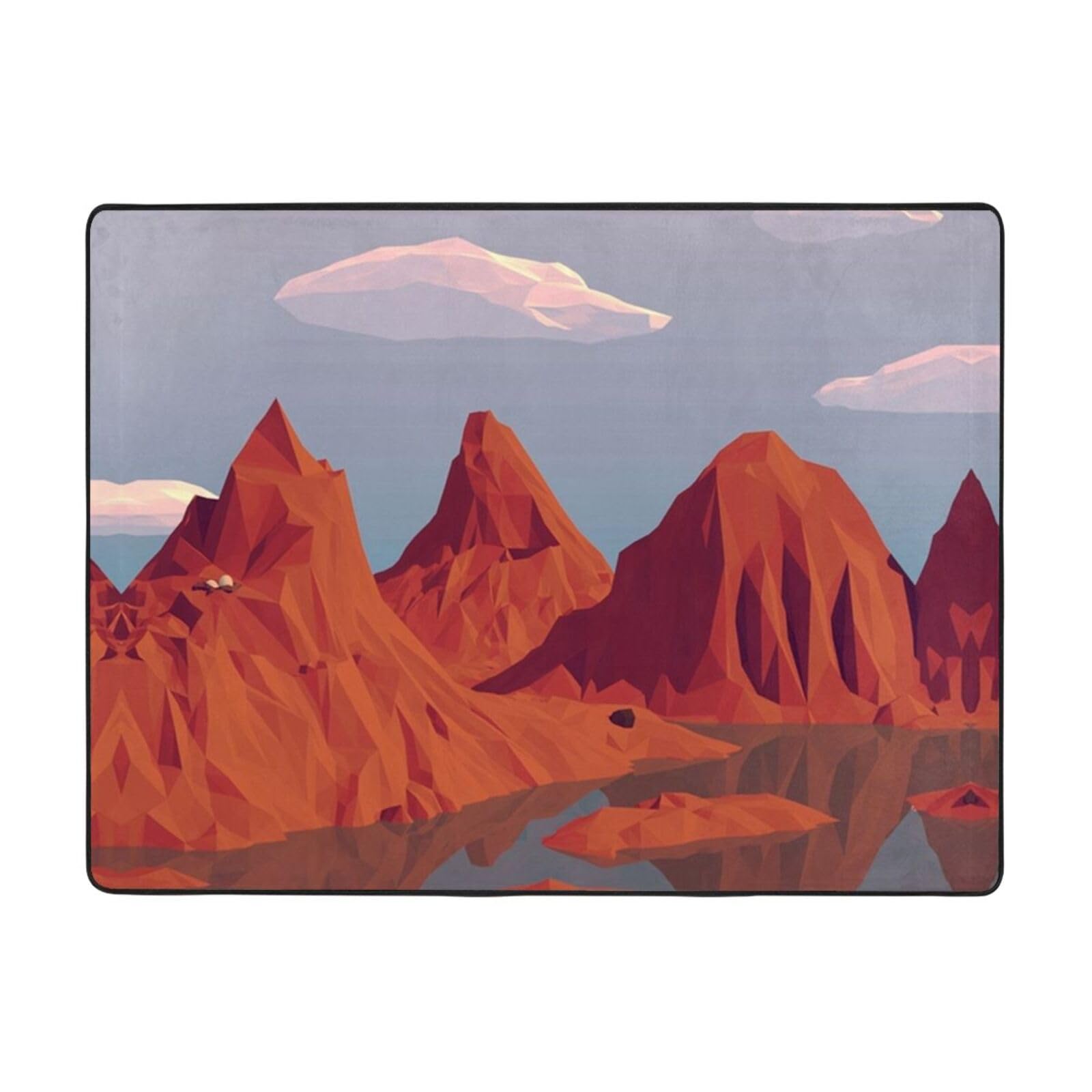 Tapis de salon rouge montagne PEIXEN créez un coin chaleureux dans la chambre