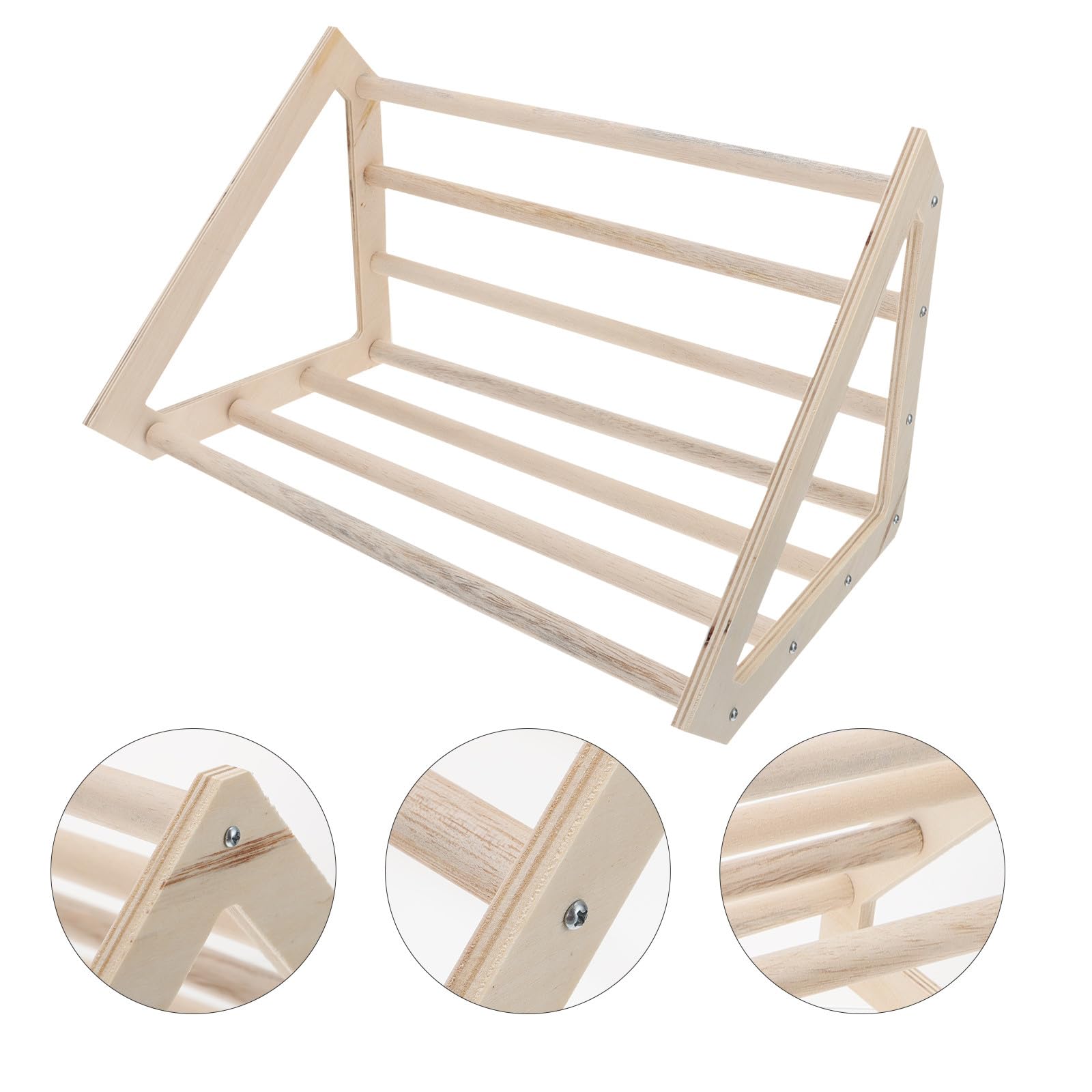 BESTYASH Posatoio Robusta in Legno per Galline e Pappagalli Struttura Beige Supporto per Esercizio e Allenamento per Gabbie di Uccelli da Compagnia