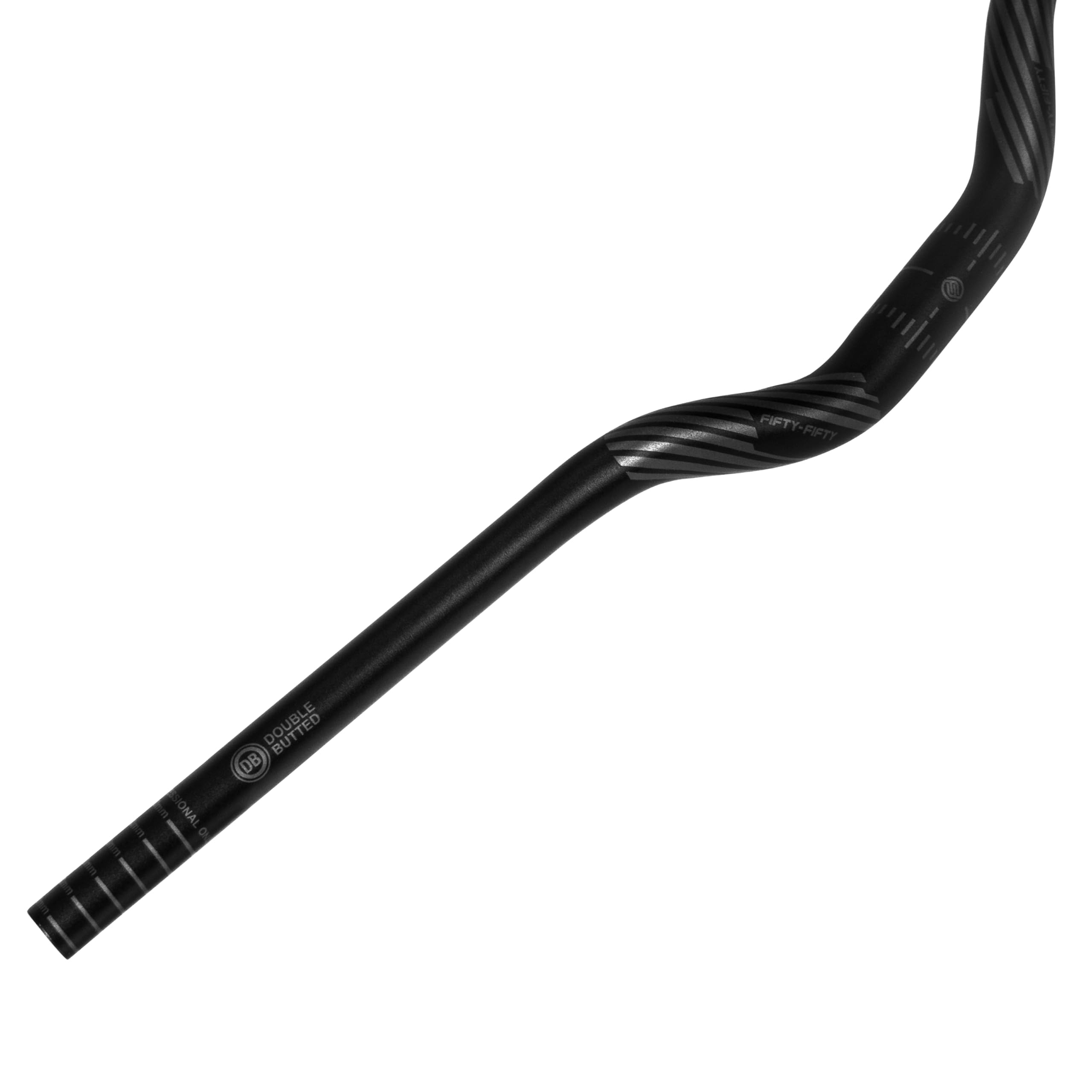 FIFTY-FIFTY MTB Kierownica 31,8 Riser, Kierownica z aluminium, Kierownica do roweru górskiego 31,8mm średnica 780mm szerokość (Czarny, 50mm Rise)