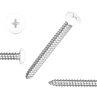 Vista 10 de QISHENG Black Head 100 PCS #4x1/4(0.25 pulgadas) Tornillos Phillips para Madera de Cabeza Redonda de Acero Inoxidable, Tornillo de Acero Inoxidable