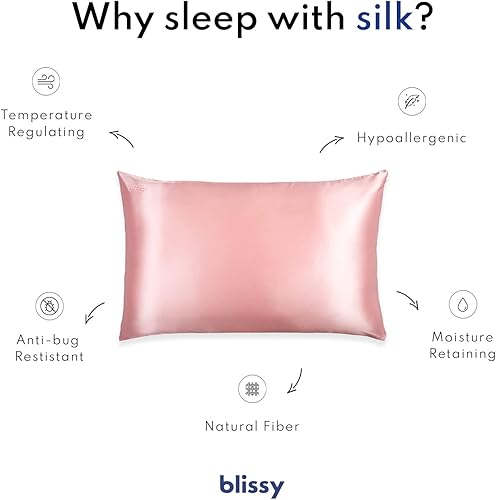 Miniatura 4 de Ahorra un 10 en la funda de almohada Blissy Silk tamaño estándar Paquete 100 seda de morera pura fibras de alta calidad absorbe la humedad funda de