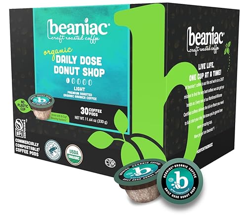 Miniatura 14 de beaniac Cápsulas de café orgánico completo en tostado francés, tostado oscuro, cápsulas de café compostables K Cup, café arábica orgánico