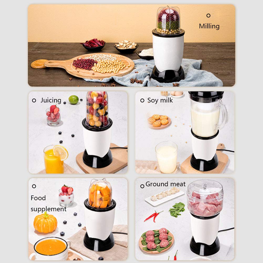 Smoothie Blender Professional 32000 RPM Spremiagrumi Elettrico ad Alta velocità con Lame in Acciaio Inossidabile Tritaghiaccio, Tritatutto, macinacaffè e Mixer, 2 Tazze 2 coltelli