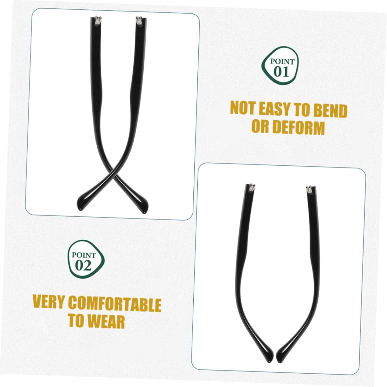FRCOLOR 5 Sätze Brillenzubehör Brillenersatzarm Brillenreparaturteile Brillenbügel Ersatz Brillenbügel Online Brillenarm Universeller Brillenbügel Ersatzbrille Bügel Tr90 Black 2 Paar * 5