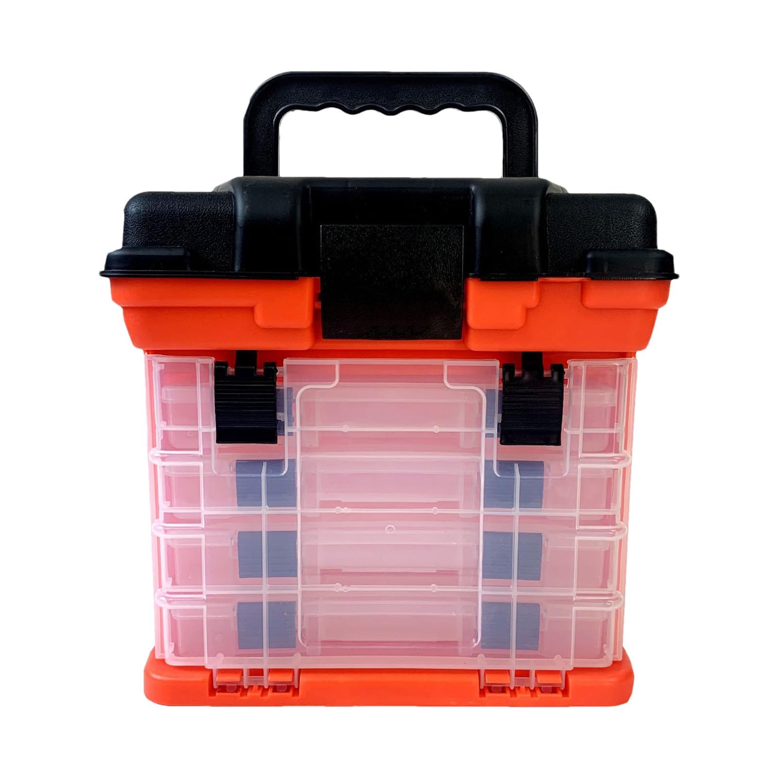 Angelköder-Aufbewahrungsbox mit gepolsterten Sitzen und Gurten, Aufbewahrungsbox für Angelköder, mit verstellbarer Trennwand und gepolsterten Schaumstoffschalen, langlebige Tragelösung für Angler