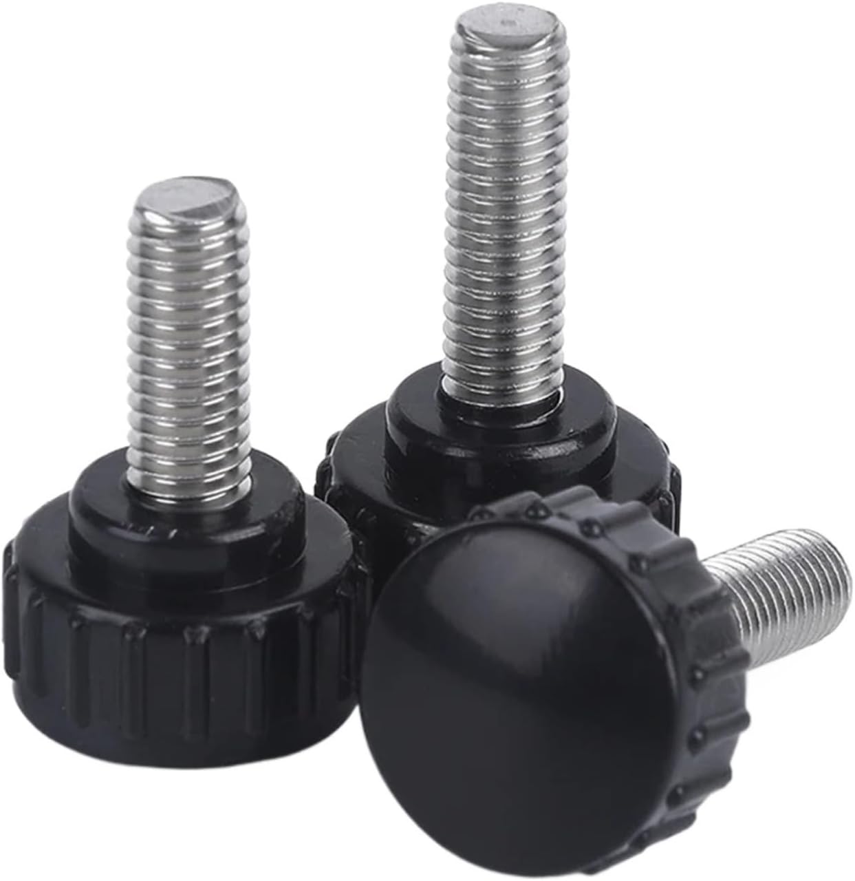 304 Stainless Steel Round-Head Hand-Tightening Screws, 5pcs Knurled Rubber Knob Fastening Bolts(M8x25mm)