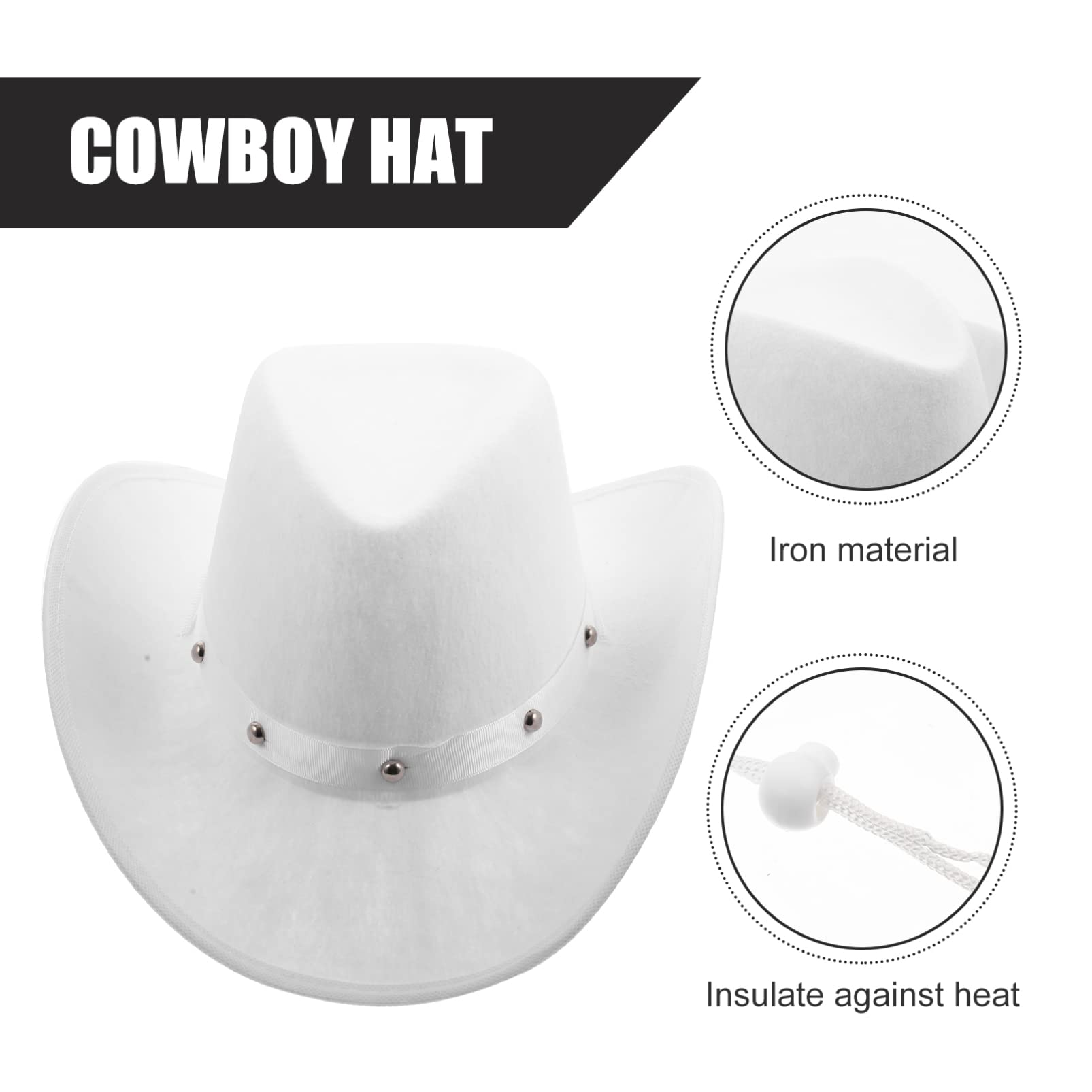 TOYANDONA 2piezas Sombrero Decorativo para Adultos y Sombrero De ala Ancha Accesorio De Disfraz Western Ligero y Portátil para Fiestas y Eventos Al Aire