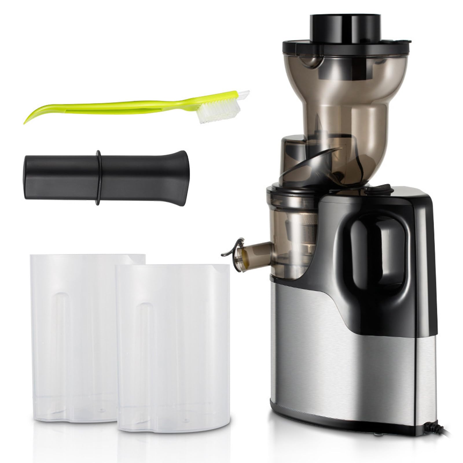Extracteur De Jus Portable à Froid 1500 ML, Faible Vitesse Silencieux, 2 Vitesses, Fruits Et Légumes Entiers Grey
