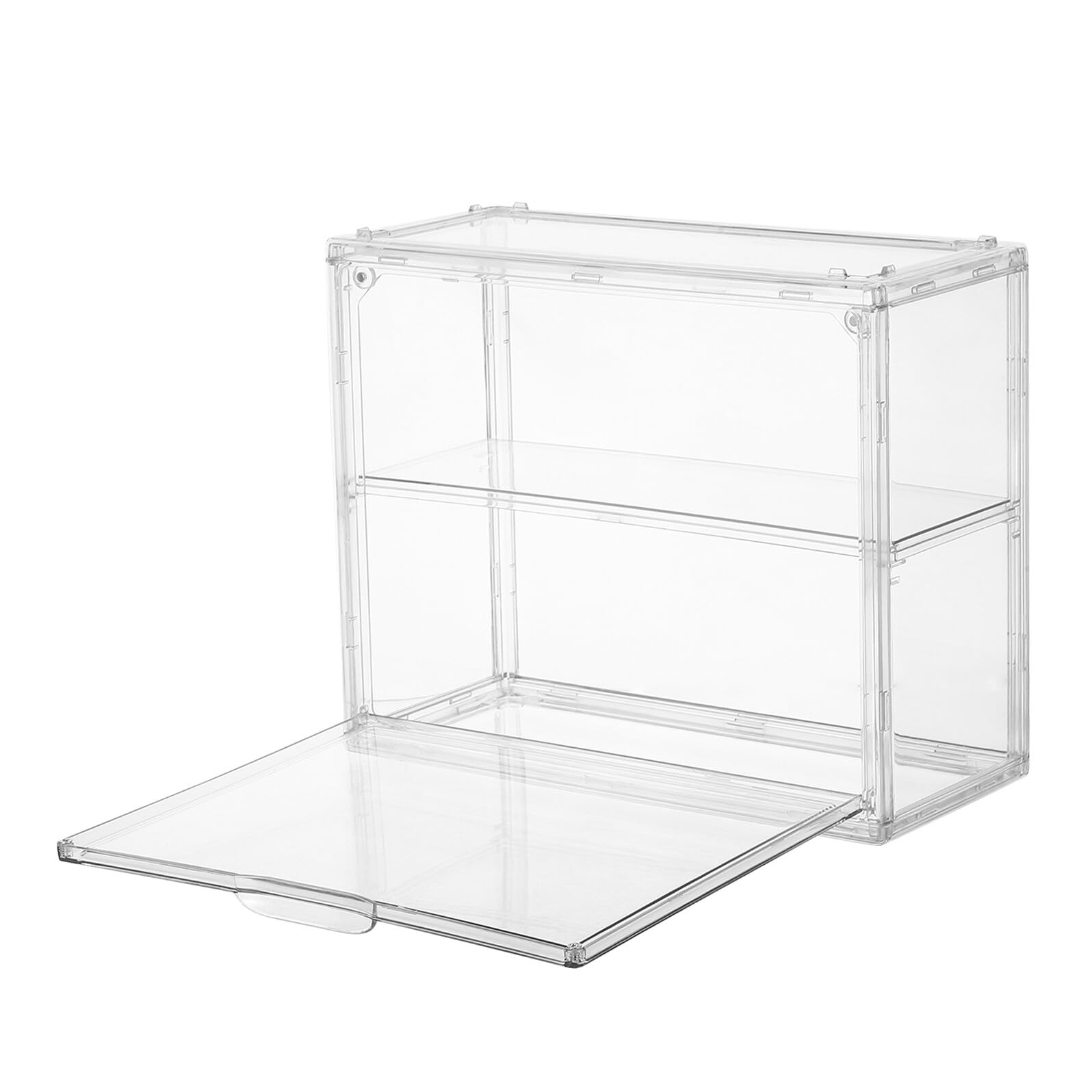 Vitrina Apilable de Acrílico Transparente para Maquetas de Coches, Caja Expositor Doble Capa 27x22x12 Cm Estante Desmontable, Organizador Compacto para Coleccionistas y Figuras