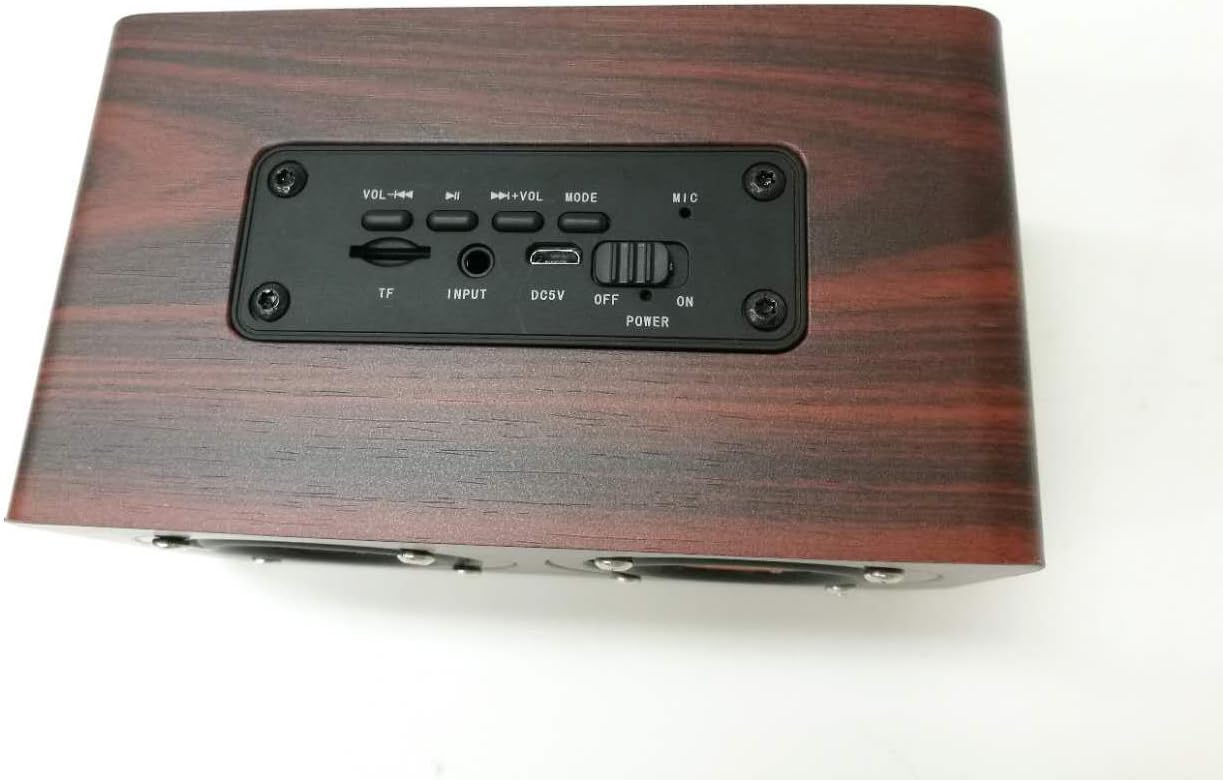FixtureDisplays® 10W Bluetooth Speaker with Super Bass, Loud Fiber Wood Board Home Audio Wireless Speakers Subwoofer 16901-NEW