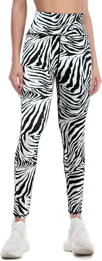 Womens High Waisted Printed Leggings Soft Stretchy Pants