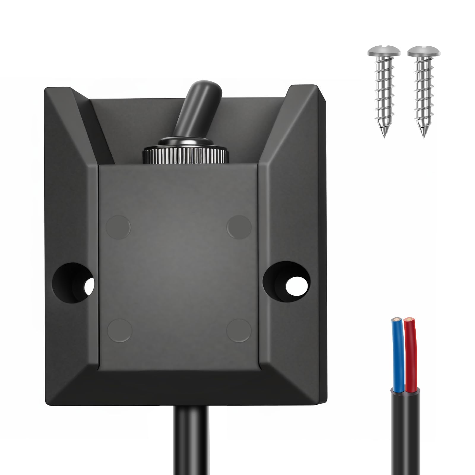 Upgrade Toggle Switch 12v w/2 FT Wired, Heavy Duty Waterproof on Off Switch SPST 2 Pin Latching Rocker Switch 30A Fit for Marine, RV, Automotive, Boat Electrical Systems