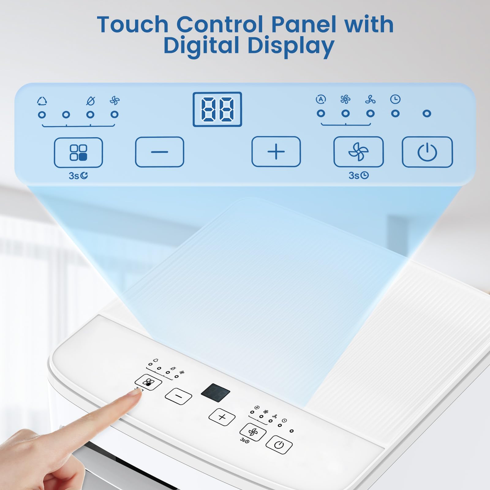 Electactic - Przenośny klimatyzator 8050 BTU, wentylator osuszający AC 3 w 1 z wyświetlaczem LED, zdalne sterowanie, cichy tryb uśpienia, koła 360°, zestaw okienny do
