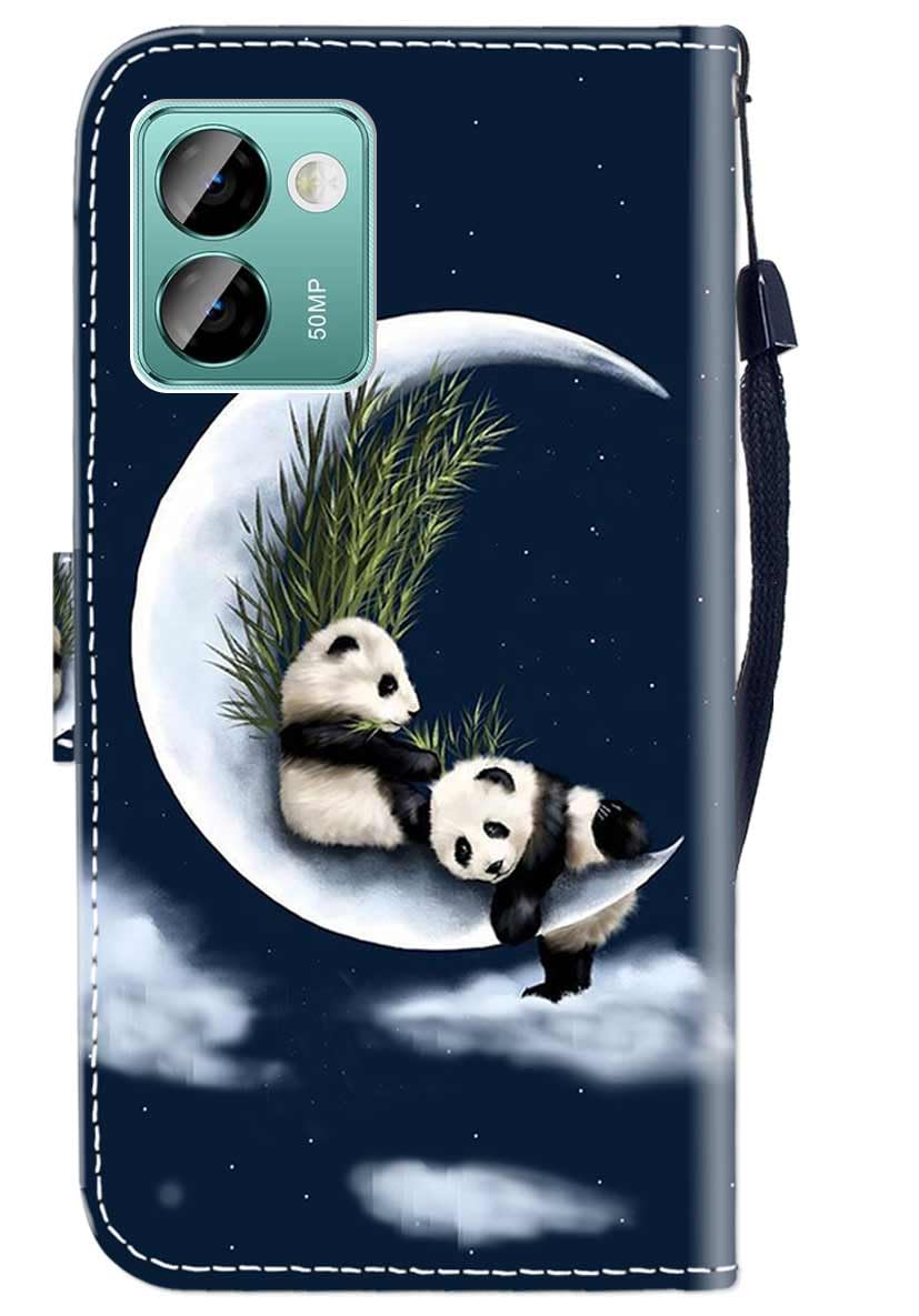 ILING Cover per DOOGEE Note 58 / Note 58 Pro, Elegante Floreale e Simpatico Animato Ragazze Custodia, Pelle PU Portafoglio Antiurto Case con Slot per Scheda/Supporto (Fuochi d'artificio