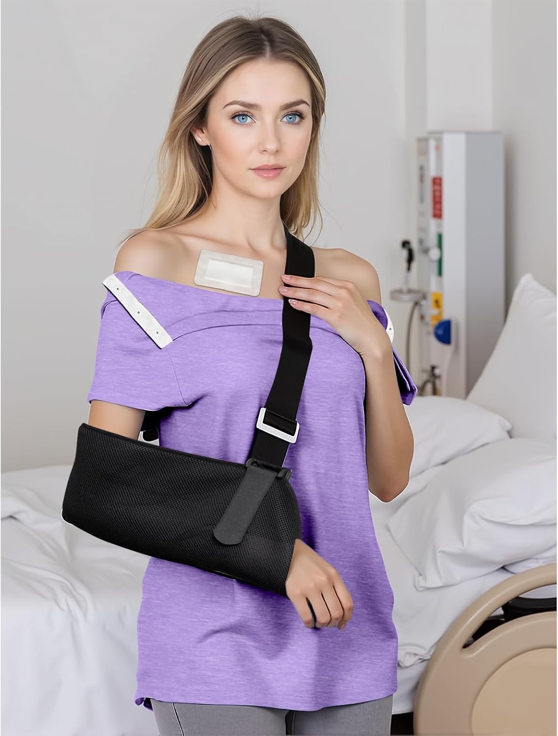 Post Shoulder Surgery Shirts for Women- Short Sleeve-Full Snap-Open Arm Shoulder Recovery Clothing Chemo Clothing - Image 2