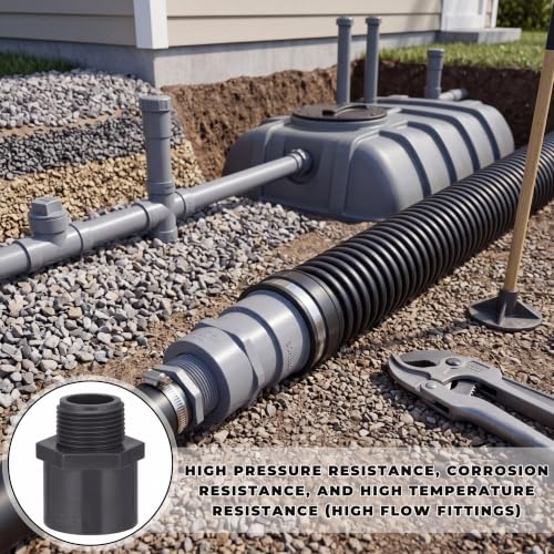 Image of 16 Pcs 3 /4 Inch PVC Pipe Fitting Male Adapter Schedule 80 Socket x Npt Compatible with 836 Series Heavy Duty Industrial Grade Corrosion Resistant Plumbing Irrigation Connector for Water