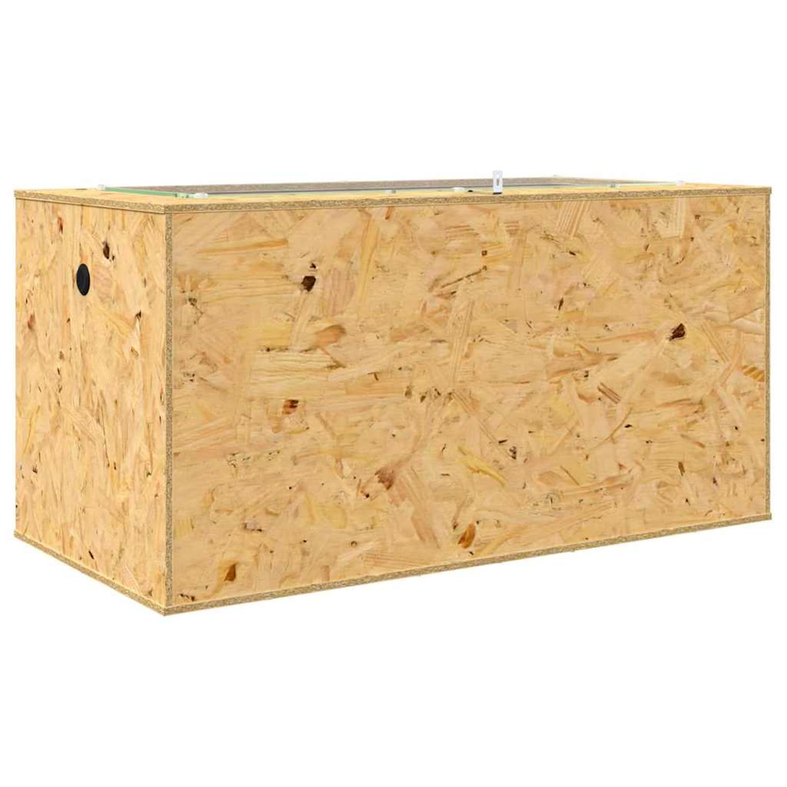 Terrario OSB Rustico per Rettili e Anfibi 100x50x50 cm, con Termometro, Finitura Marrone Opaca, Spazio Ampi, Design Naturale, Solo per Uso Interno