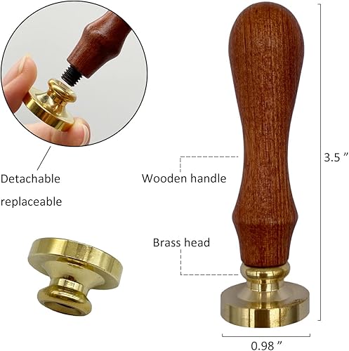 Miniatura 3 de Sello de cera, sello clásico del alfabeto, sello de sellado de cera con cabeza de latón, mango de madera para invitación de fiesta de boda (letra L)