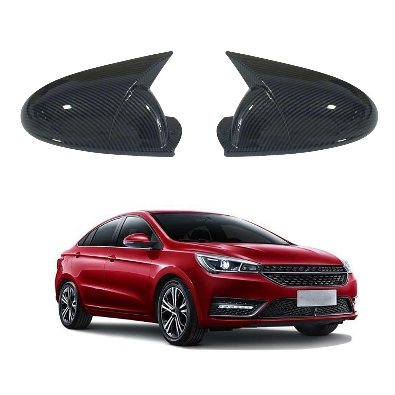 PAPEP Door Mirror Cover Caps for Chery Arrizo 5 2016-2024, Left Right Side Wing Rearview Mirror Cover Lid 2 Pieces Exterior Styling Accessory,Carbon fiber texture
