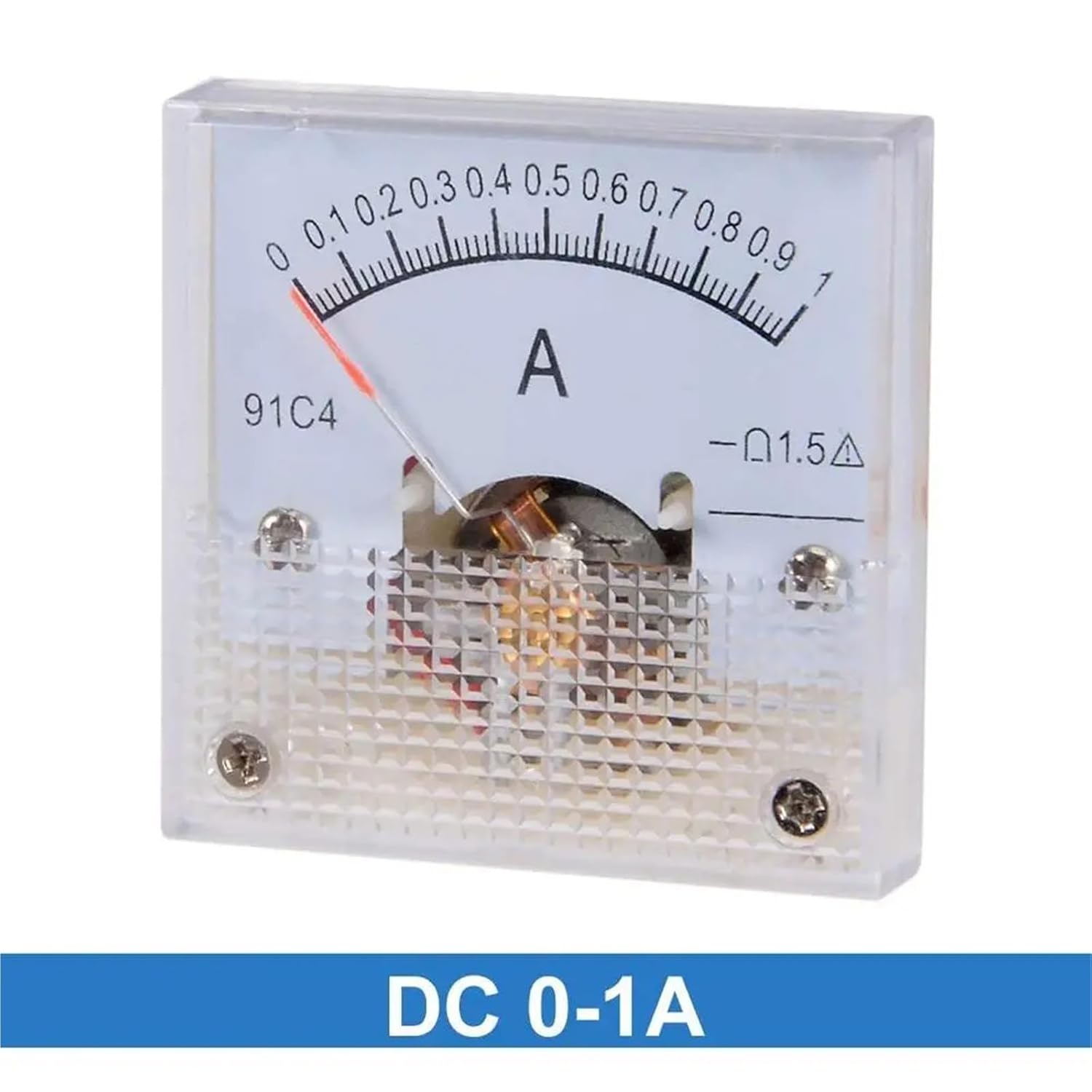 91C4-A Analog Current Panel Meter DC 50mA 1A 2A 3A 5A 10A 500mA 30mA Ammeter 1 Pcs(0-1A)