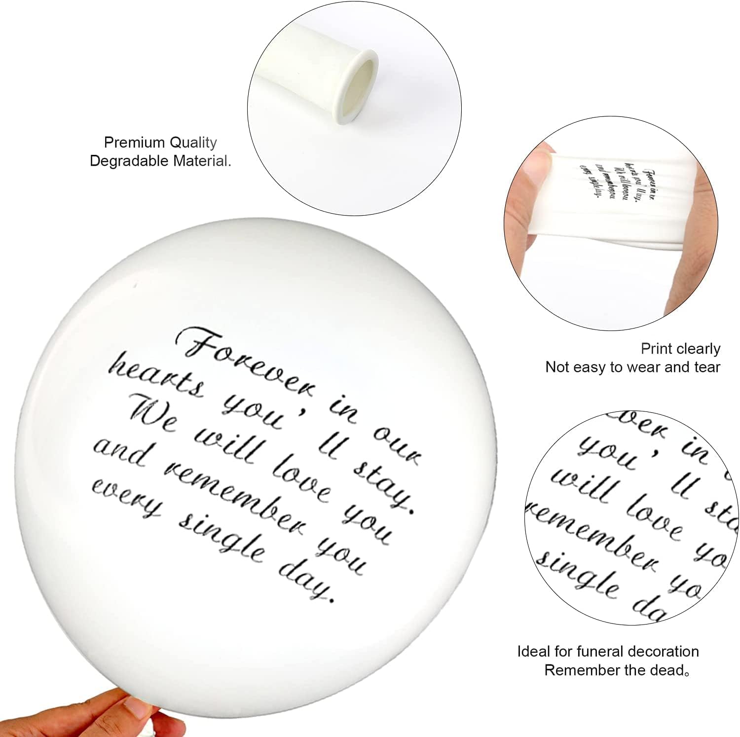 Ailesiy 50 Pieces Memorial Balloons Funeral Remembrance Balloons Personalized Funeral Balloons