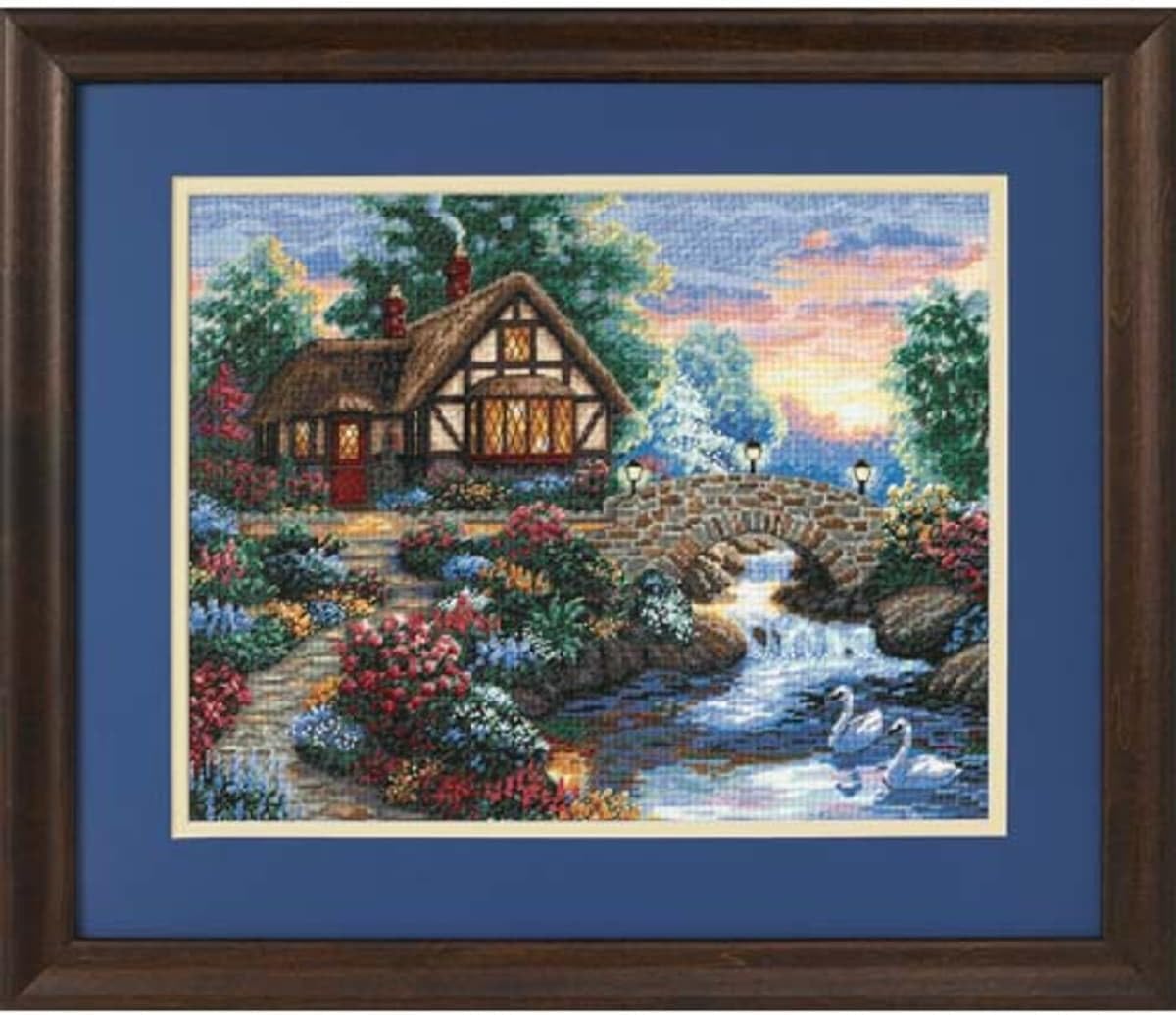 Dimensions 35172 ゴールドコレクション トワイライトブリッジカウントクロスステッチキット 14インチx11インチ 1