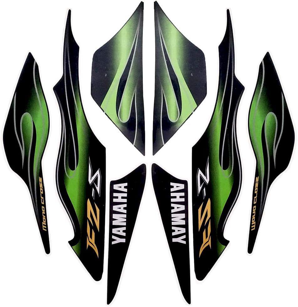 AutoMopix Motorcycle Bike Fancy Stickers and Decals kit Stickers for FZ-S BLK/GRN