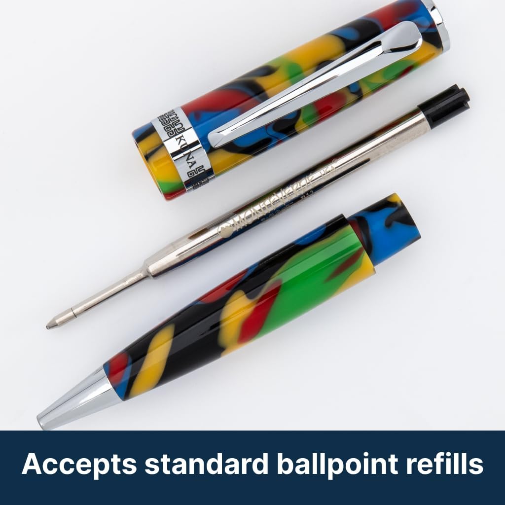 Monteverde USA People of the World Kuna Ballpoint Pen, Ergonomic Design, Polished Chrome Trim, Quality Resin, Cultural Writing Instrument