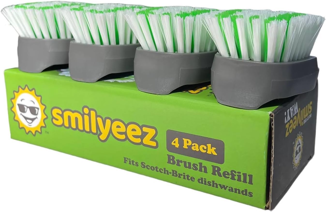 Smilyeez Dishwand Brush Refills – 4 Pack Replacement Brushes