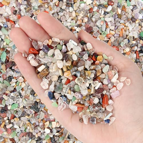1 kg de graviers naturels, mélange de pierres polies, galets polis, petits cailloux décoratifs pour aquariums, bougeoirs, pots de fleurs, remplissage pour...