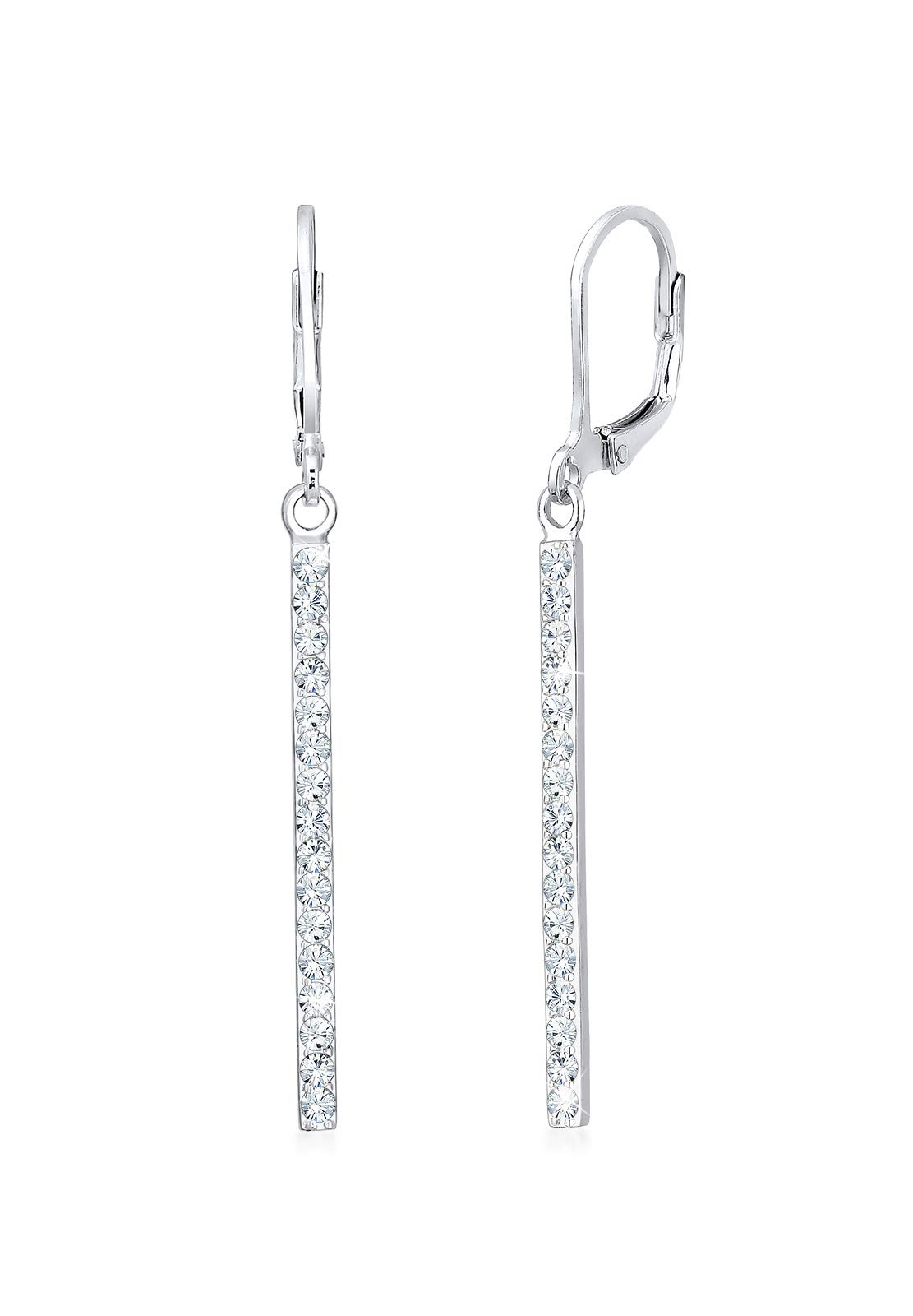 Elli Earrings Women Pendant Geo Statement with Crystals in 925 Sterling Silver