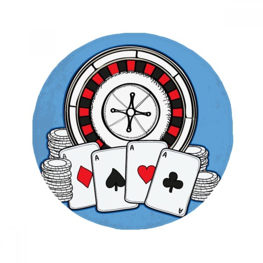Tapis de sol rond décoration jetons de poker pour salon et entrée