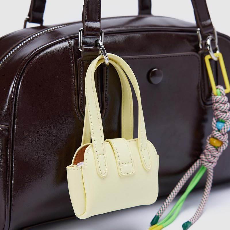 URBAN REVIVO Women’s Glossy Leather Crossbody Bag， Mini Purse Charm Handbag for Dating， Daily & Valentine‘s Gifts - Image 5