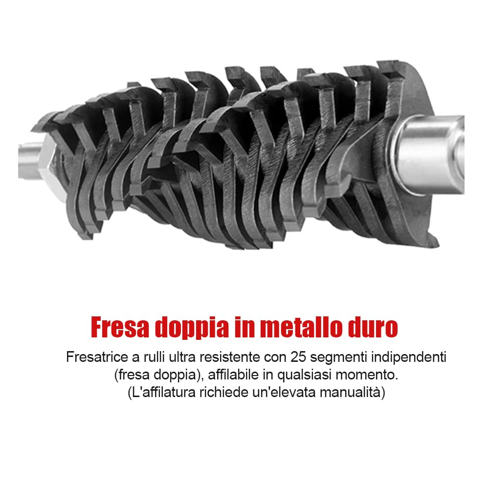 4000UPM - Fresa a rulli per la ristrutturazione, 1600 W, fresatrice per calcestruzzo, smerigliatrice per calcestruzzo, levigatrice per calcestruzzo, granito, intonaco, ceramica
