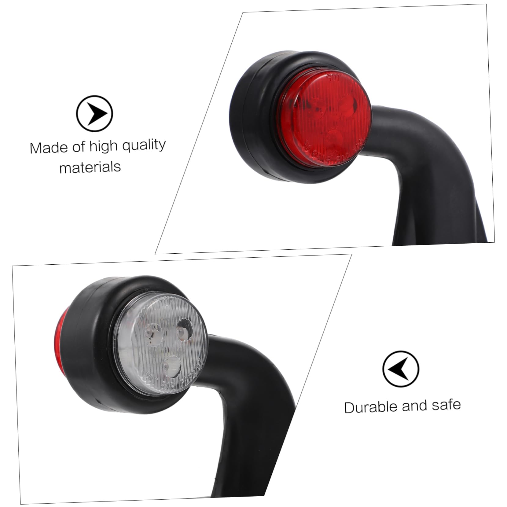 Hemobllo Luci Laterali a LED 12 Smd per Camion e Semirimorchio, Lampade di Posizione Rosso e Bianco in Abs, Facili da Installare per Sicurezza Stradale