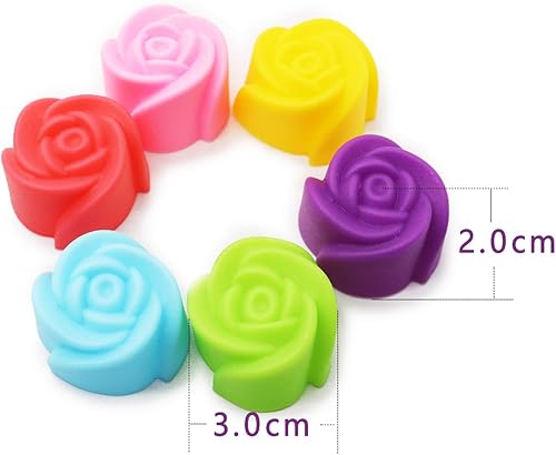 Miniatura 3 de Meiyouju - 20 mini tazas de silicona reutilizables y no pegajosas para hornear, mini forros para cupcakes, soportes de chocolate para magdalenas,