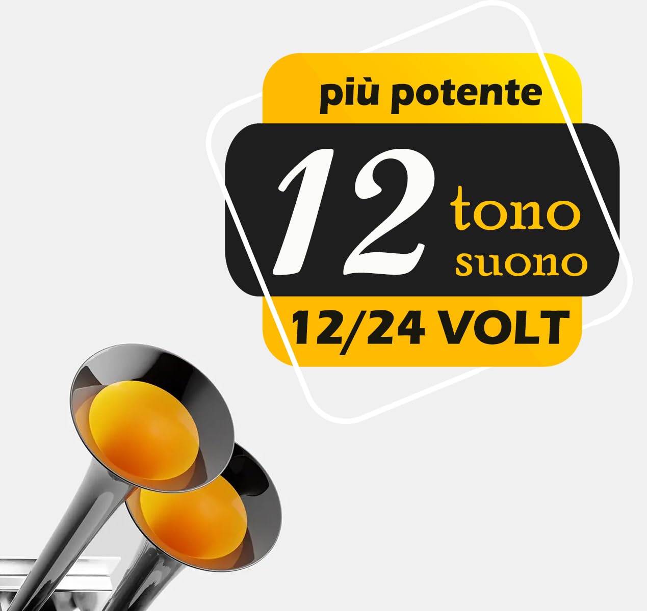 Baby Shark 2 Trompe | Clacson 12-24 Volts | Musicale Trumpet Klaxon Basuri | 130 Db 12 Melodies | Super Potente Per Camion,Trattore,Agricolo,4x4,Jeep,Bus, Auto,Voiture